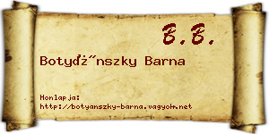 Botyánszky Barna névjegykártya